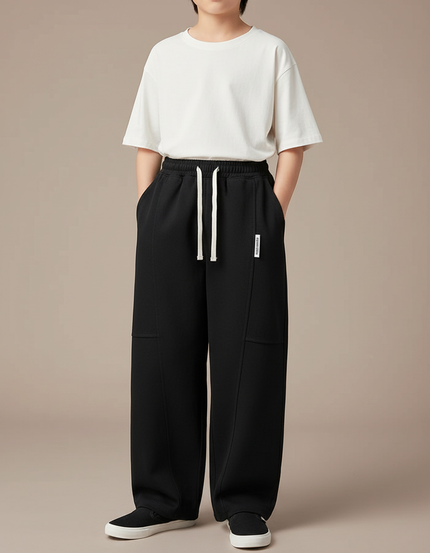 Pantalon Japonais Noir Ample Décontracté Enfant - Molleton
