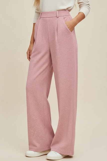 Pantalon Japonais Rose Ample Droit Doux Décontracté - Molleton