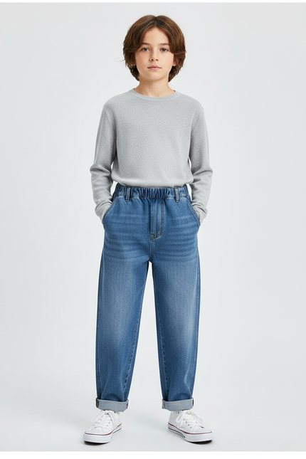 Pantalon Japonais Denim Ample Bleu Enfant - Jean