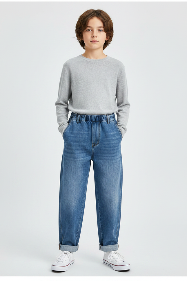 Pantalon Japonais Denim Ample Bleu Enfant - Jean