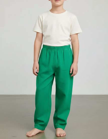 Pantalon Japonais Vert Ample Coton Enfant