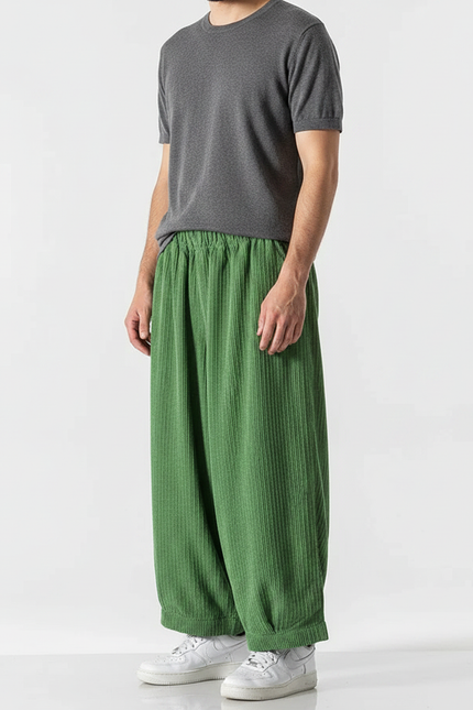 Pantalon Velours Japonais - Vert Cordé