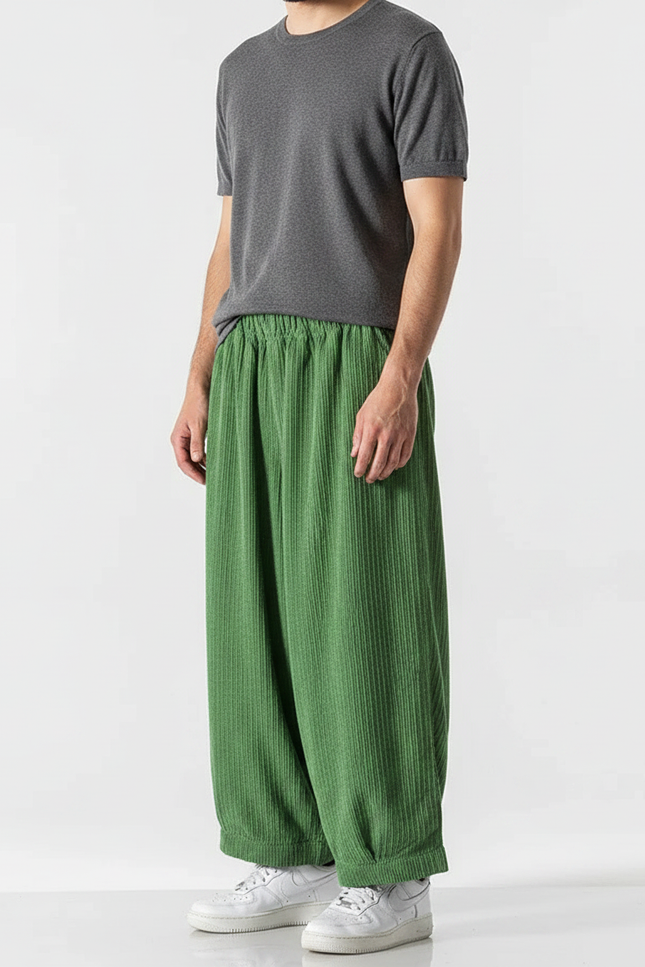 Pantalon Velours Japonais - Vert Cordé