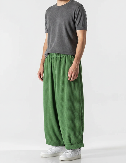 Pantalon Velours Japonais - Vert Cordé