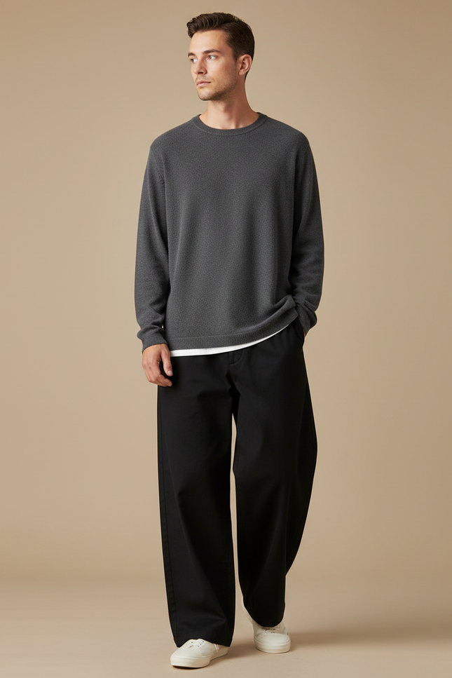 Pantalon Japonais Ample Noir Décontracté Homme - Coton