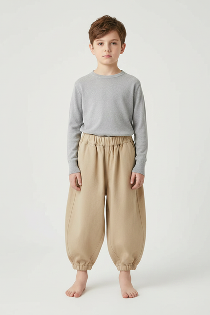 Pantalon Japonais Beige Ample Coton Enfant Harem