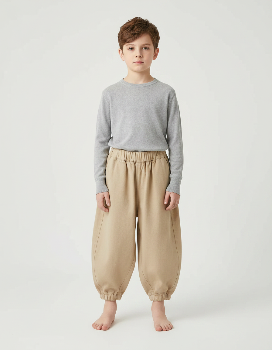 Pantalon Japonais Beige Ample Coton Enfant Harem