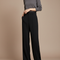 Pantalon Japonais Noir Ample Fluide Taille Haute - Polyester