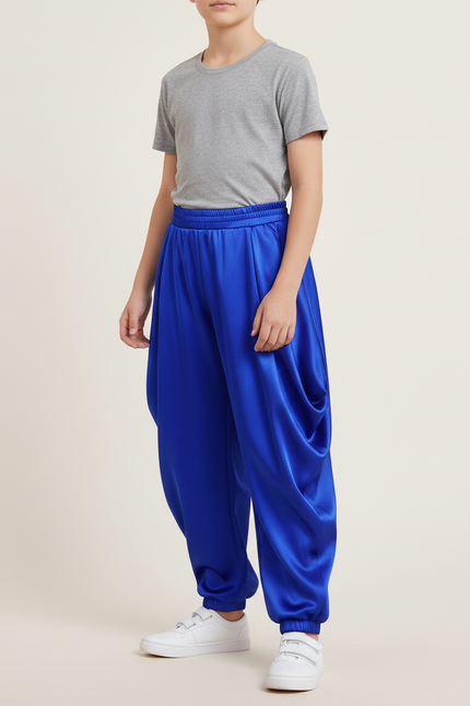 Pantalon Japonais Bleu Satin Ample Enfant Fête