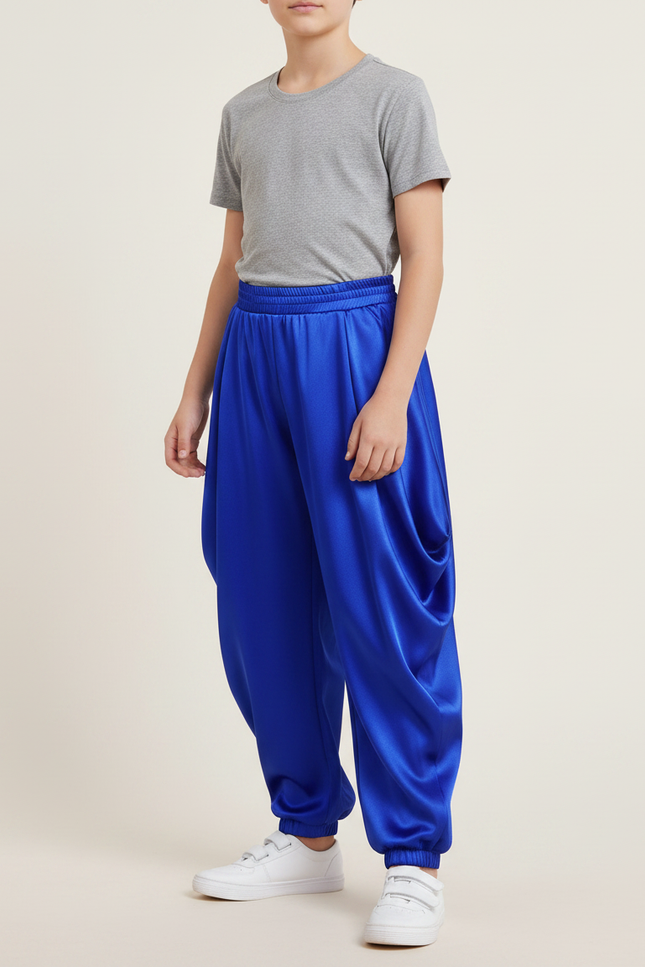 Pantalon Japonais Bleu Satin Ample Enfant Fête