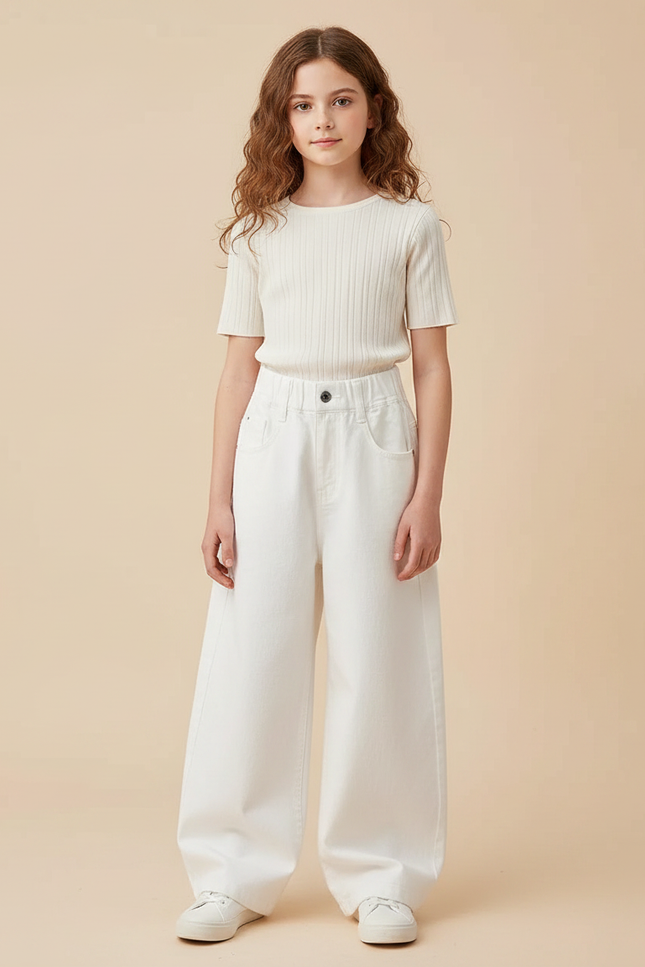 Pantalon Japonais Blanc Cassé Ample Décontracté Coton - Jean