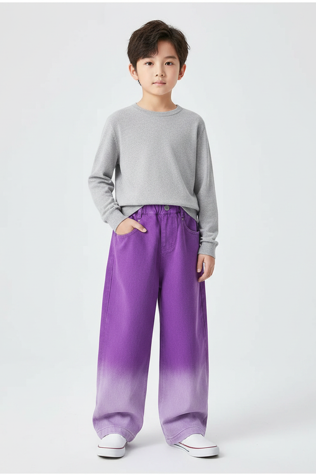 Pantalon Japonais Dégradé Violet Ample Enfant Denim - Jean