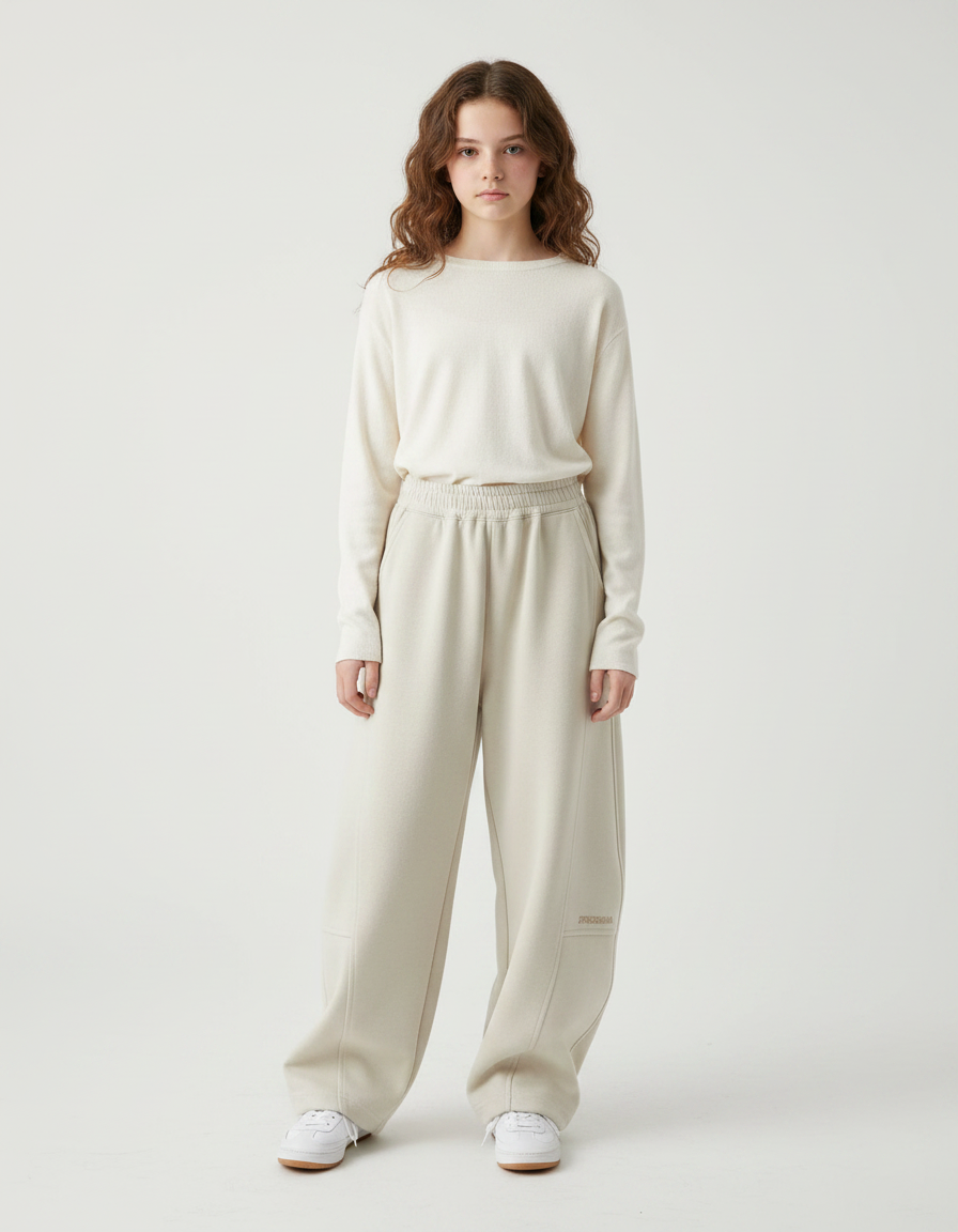 Pantalon Japonais Beige Ample Coton Sport Enfant - Molleton