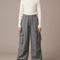 Pantalon Japonais Cargo Gris Ample Décontracté Enfant - Polyester