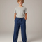 Pantalon Japonais Bleu Marine Ample Coton Lin Enfant