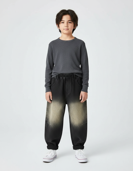 Pantalon Japonais Denim Dégradé Ample Enfant - Multicolore Jean