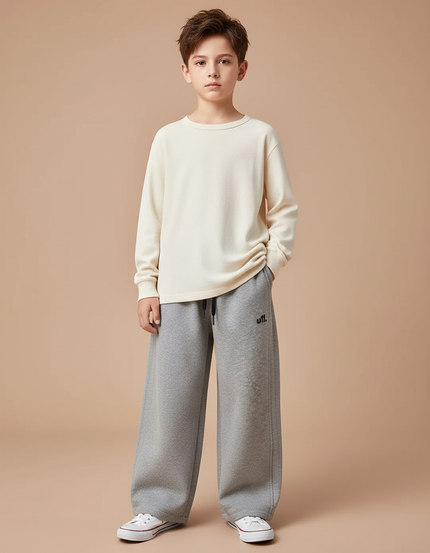 Pantalon Japonais Gris Ample Coton Sport Enfant - Molleton