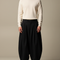 Pantalon Japonais Ample Noir Texturé Unisexe - Lin