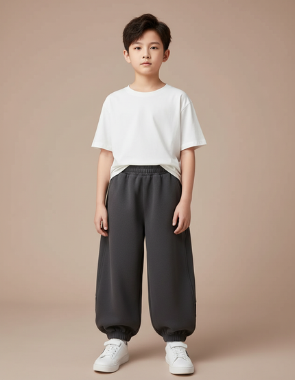 Pantalon Japonais Gris Ample Décontracté Confortable - Molleton