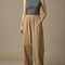 Pantalon Japonais Ample Beige Coton Unisexe Décontracté - Toile