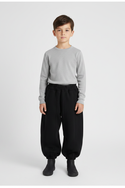 Pantalon Japonais Noir Ample Molleton Épais Enfant