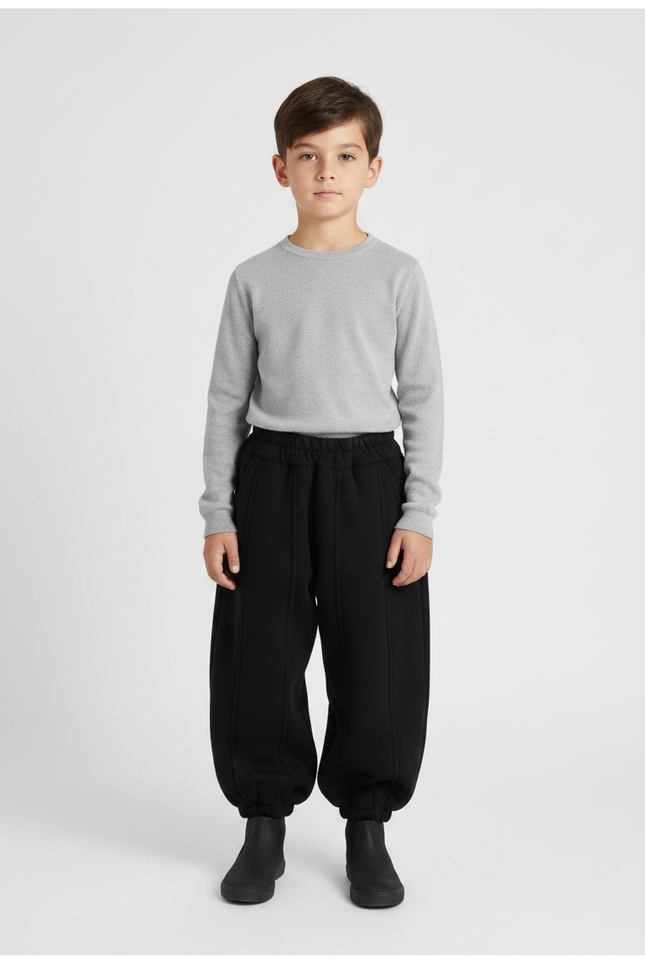 Pantalon Japonais Noir Ample Molleton Épais Enfant