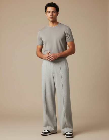 Pantalon Japonais Gris Ample Coton Confortable Décontracté - Molleton
