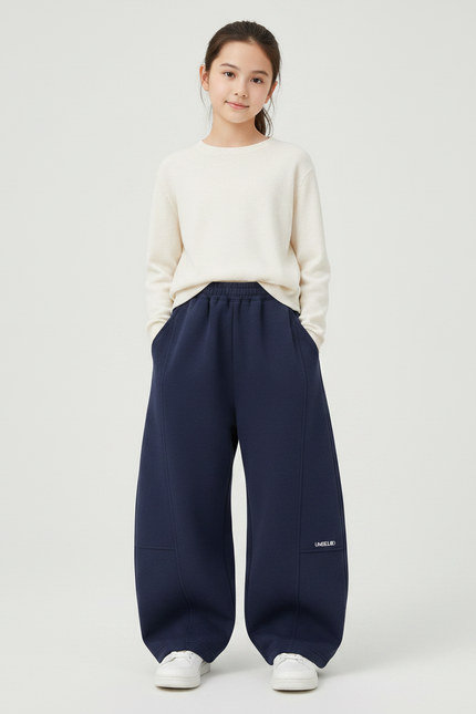 Pantalon Japonais Marine Ample Coton Sport Enfant - Molleton