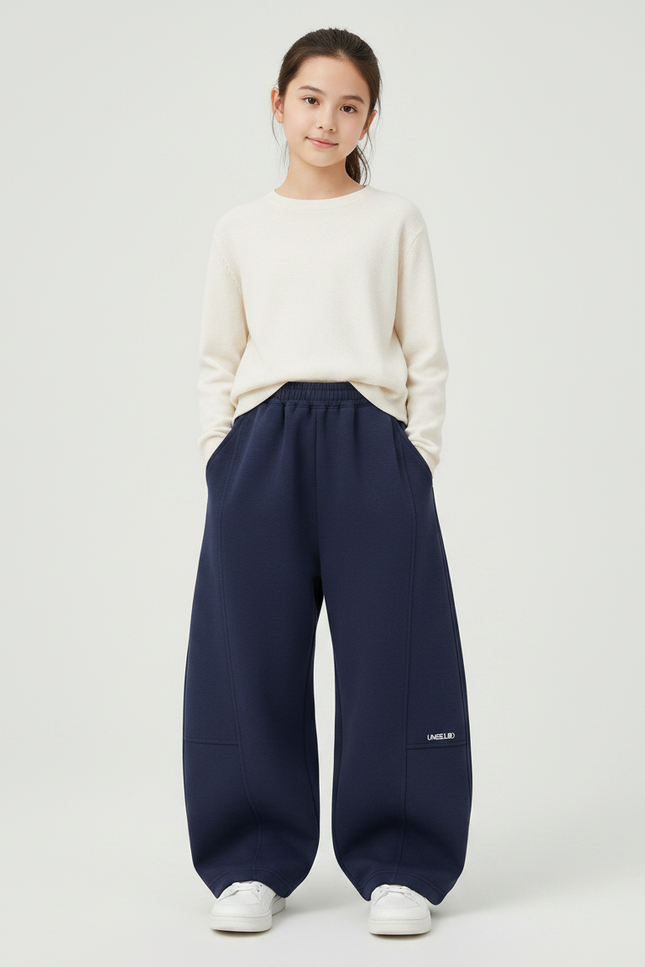 Pantalon Japonais Marine Ample Coton Sport Enfant - Molleton