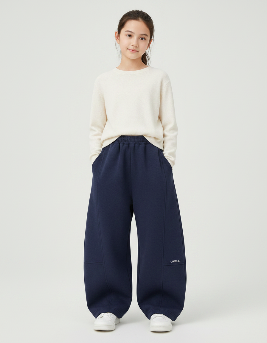 Pantalon Japonais Marine Ample Coton Sport Enfant - Molleton