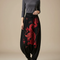 Pantalon Japonais Noir Dragon Brodé Harem Satin - Velours