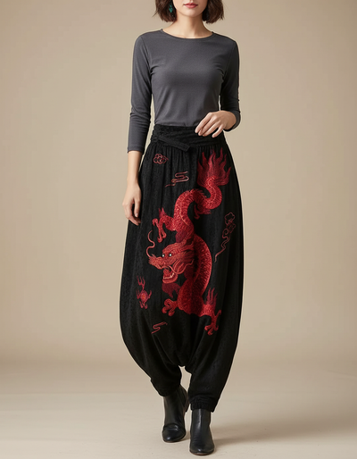 Pantalon Japonais Femme Velours
