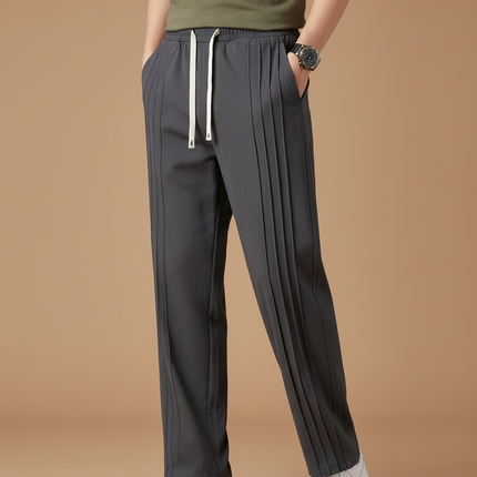 Pantalon Japonais Homme Taille Elastique Coton - Gris Polyester