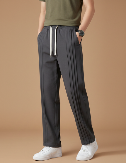 Pantalon Japonais Homme Taille Elastique Coton - Gris Polyester