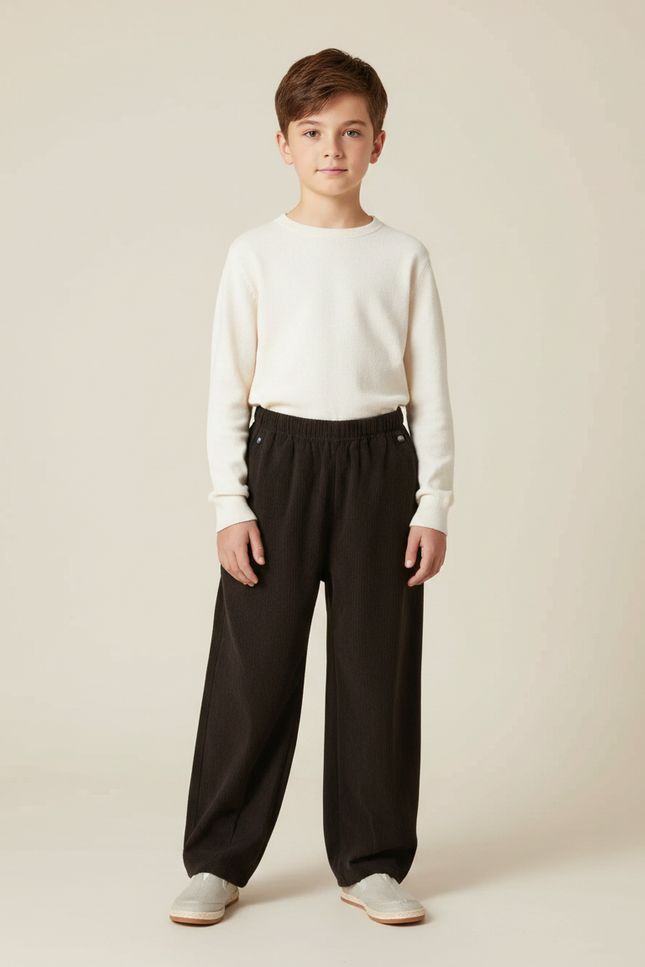 Pantalon Japonais Corduroy Marron Ample Confortable Enfant - Cordé