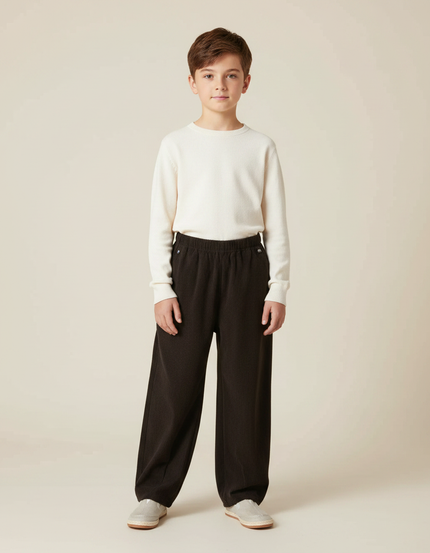 Pantalon Japonais Corduroy Marron Ample Confortable Enfant - Cordé