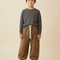 Pantalon Japonais Marron Velours Ample Casual Enfant