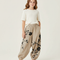 Pantalon Japonais Harem Beige Fleuri Enfant Décontracté - Lin