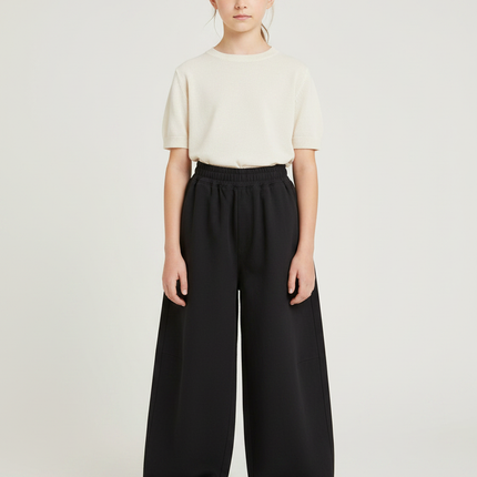 Pantalon Japonais Noir Ample Fluide Coton Enfant - Molleton