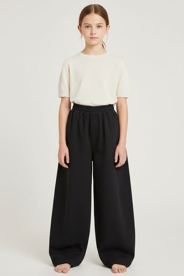 Pantalon Japonais Noir Ample Fluide Coton Enfant - Molleton