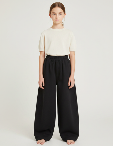 Pantalon Japonais Noir Ample Fluide Coton Enfant - Molleton