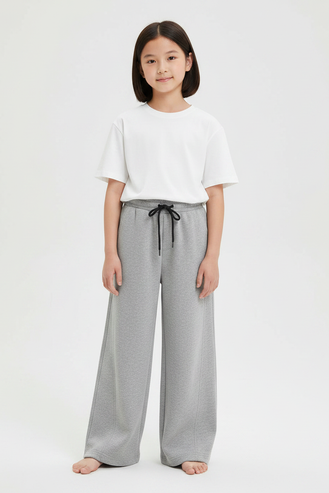 Pantalon Japonais Gris Ample Coton Enfant Sport - Molleton