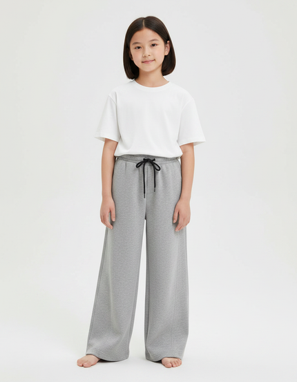 Pantalon Japonais Gris Ample Coton Enfant Sport - Molleton