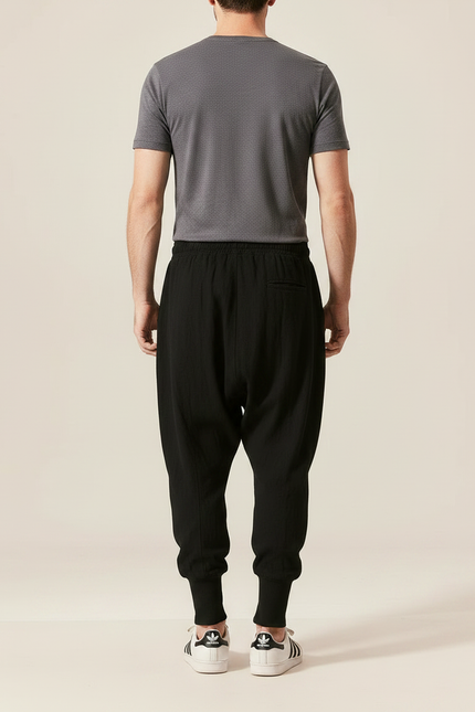 Sarouel Japonais Homme - Noir Lin - vue 2