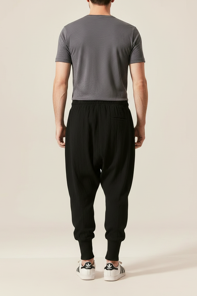 Sarouel Japonais Homme - Noir Lin - vue 2