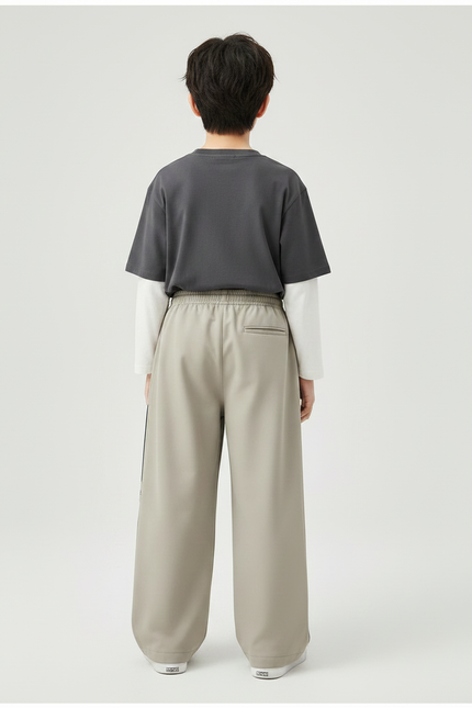 Pantalon Japonais Large Gris Décontracté Sport Garçon - Polyester - vue 2
