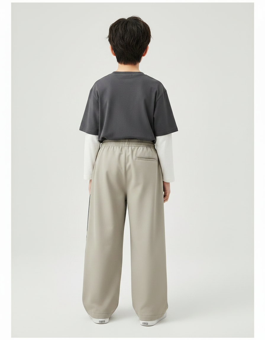 Pantalon Japonais Large Gris Décontracté Sport Garçon - Polyester - vue 2