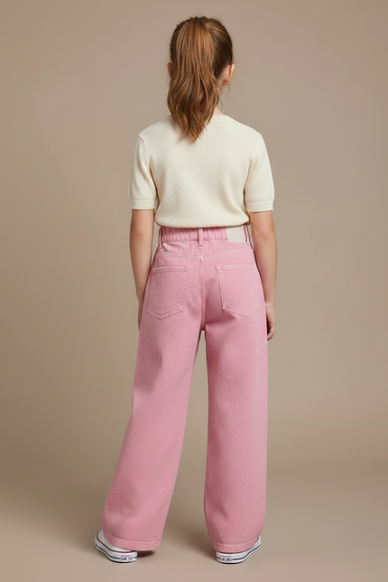 Pantalon Japonais Rose Ample Coton Enfant - Jean - vue 2