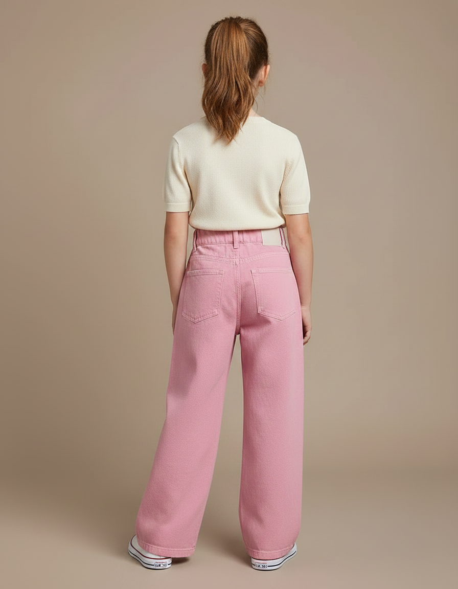 Pantalon Japonais Rose Ample Coton Enfant - Jean - vue 2