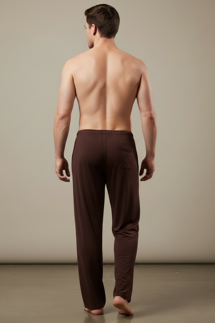 Pantalon Japonais Marron Ample Fluide Cordon Homme - Viscose - vue 2